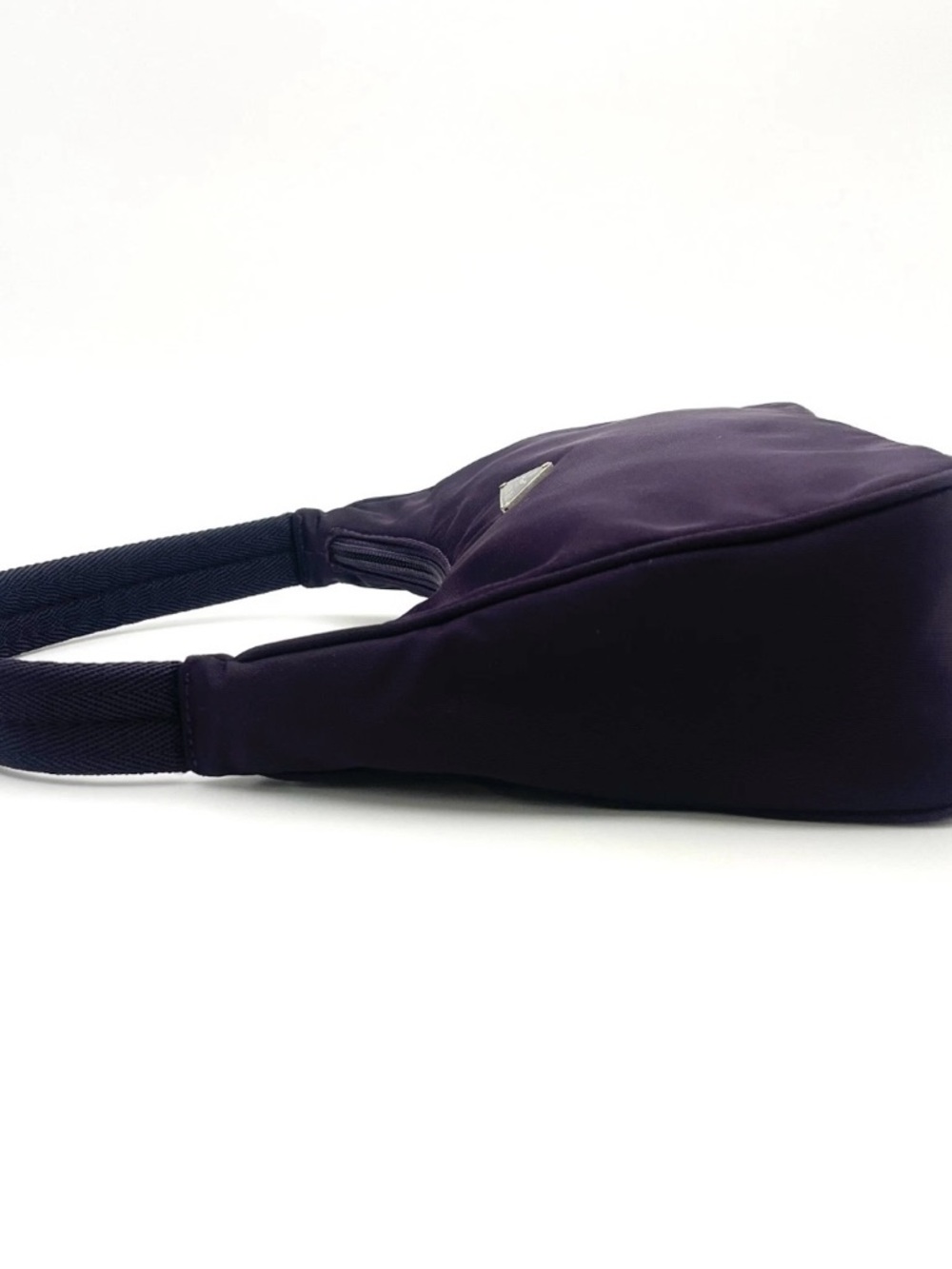 Prada Deep Purple Nylon Shoulder Bag with Triangle Logo y2k - Picture 5 of 15